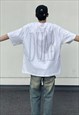 WHITE GRAPHIC OVERSIZED T SHIRT TEE