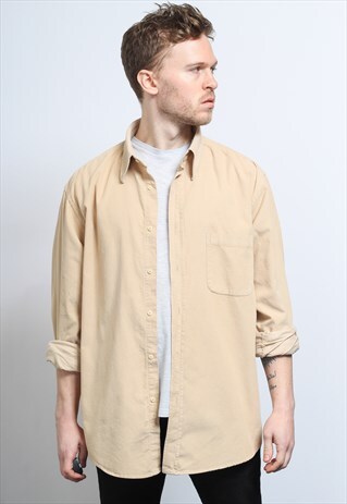 VINTAGE CORDUROY CORD SHIRT BEIGE