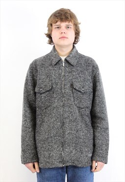 CARAMASOV Wool Blend Jacket Sweater Cardigan Full Zip Up Top