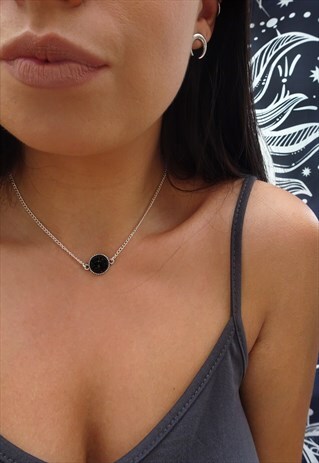 BLACK DRUZY NECKLACE