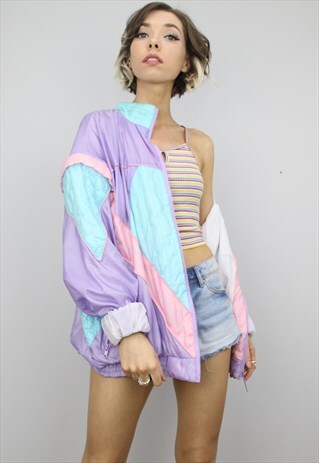 VINTAGE 80S 90S OVERSIZED FESTIVAL SHELL JACKET