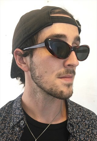 VINTAGE 90S BROWN KURT COBAIN STYLE SUNGLASSES
