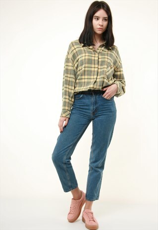 VINTAGE VTG RETRO OLDSCHOOL CHECKED COTTON SHIRT 252
