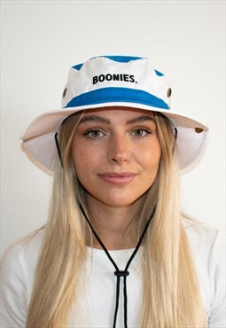 White & Blue Boonie / Bucket Hat