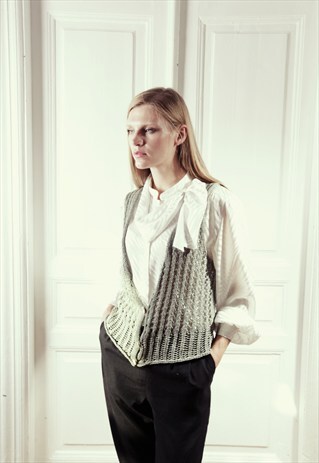 VINTAGE 80'S GREY NET VEST