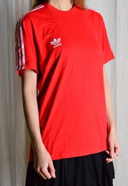 Vintage 90s Red White Classic Sports T-Shirt