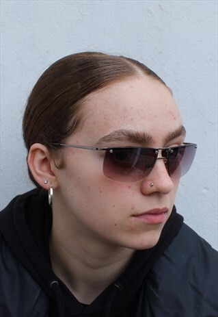VINTAGE BROWN OMBRE LENS Y2K STYLE SUNGLASSES