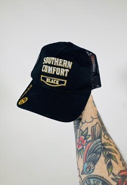 Vintage Southern Comfort Black Embroidered Hat Cap