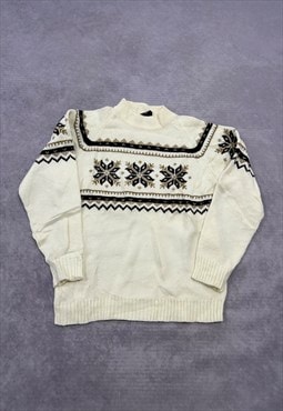 Vintage Knitted Jumper Abstract Patterned Sweater