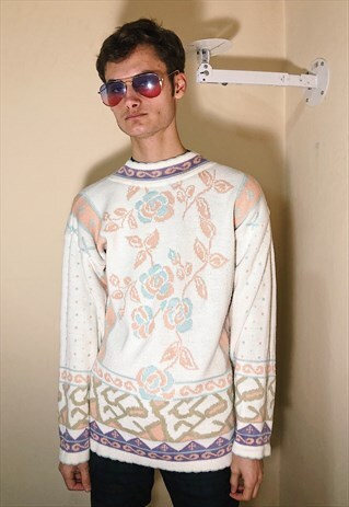 VINTAGE PASTEL FLOWER PATTERNED JUMPER