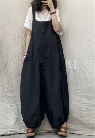 SUMMER GENIE OVERALLS IN BLACK