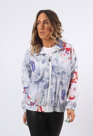 SHELL JACKET BOMBER OVERSIZED PRINT PATTERNED UK 12 (AH2F)