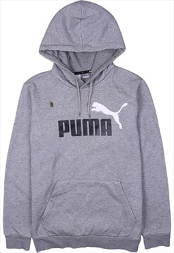 Vintage 90's Puma Hoodie Pullover Spellout Grey Small