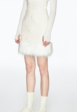 Women's white wool panel skirt SS2022 VOL.1