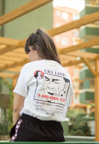 CRY LINE WHITE T-SHIRT