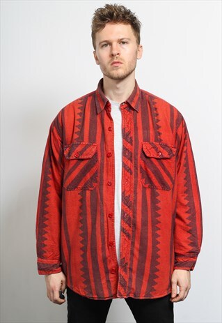 VINTAGE AZTEC BLANKET LINED SHIRT