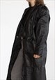 VINTAGE  LEATHER JACKET LONG IN BLACK M