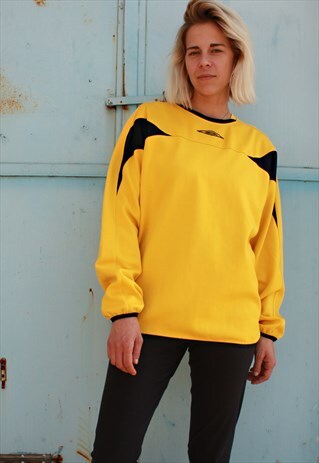 VINTAGE 90' OLDSCHOOL COOL UNISEX UMBRO YELLOW BLOUSE