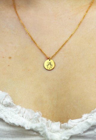 HIGH FIVE BEST FRIEND NECKLACE GOLD PLATED FRIENDSHIP