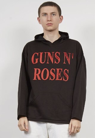 VINTAGE 90'S GUNS & ROSES BLACK BAND HOODIE