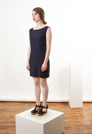 NAVY STRAIGHT DRESS / VINTAGE SHIRT DRESS