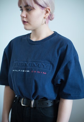 VINTAGE 90'S FRESH TOMMY HILFIGER DENIM T-SHIRT