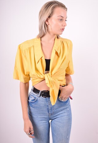 WOMENS VINTAGE SHIRT LARGE YELLOW 90'S