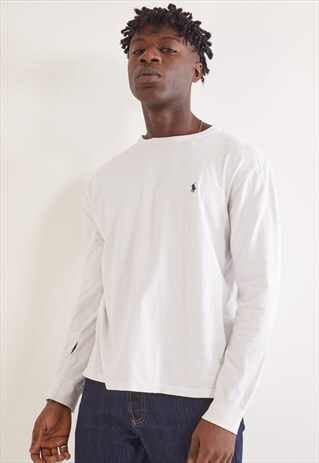 VINTAGE RALPH LAUREN LONG SLEEVE TOP WHITE