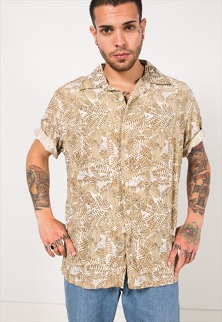 ON SALE VINTAGE 80S CRAZY PRINT SHIRT/ S1755