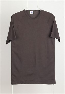 Vintage Champion Logo Crewneck T-shirt Grey