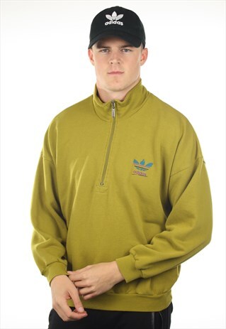 VINTAGE 80S ADIDAS 1/2 ZIP SWEATSHIRT JUMPER