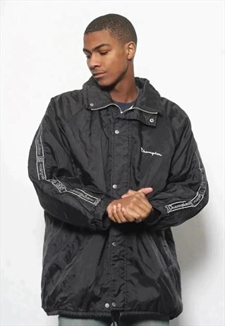 VINTAGE CHAMPION LOGO JACKET TAPE LOGO BLACK