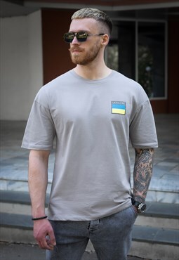 T-shirt oversize Ukraine gray