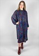 Rodier Of Paris Smock Style Long Sleeve Vintage 80's Dress