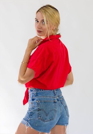 VINTAGE 90'S RED COTTON SHIRT