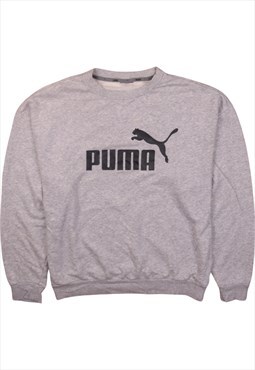 Vintage 90's Puma Sweatshirt Spellout Crew Neck Grey XLarge