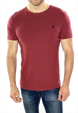 Timberland Small Logo Short Sleeve T-Shirt In Red Size Small