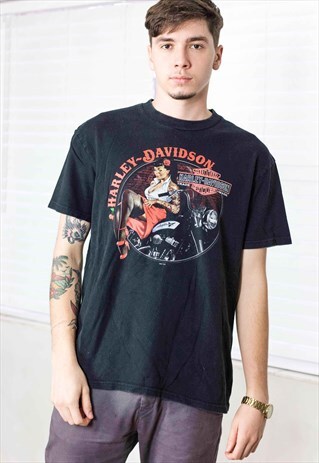 VINTAGE HARLEY-DAVIDSON SLIDELL, LA T-SHIRT LOGO 90S L 8.4