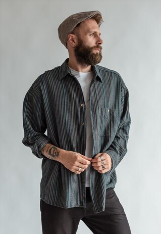 VINTAGE 90S GRUNGE SHIRT IN STRIPE