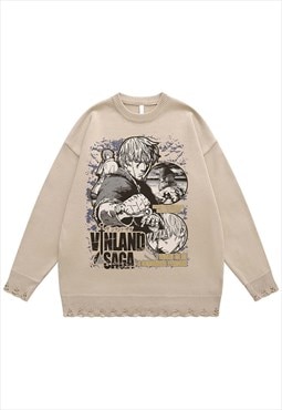 Vinland Saga sweater anime knit distressed Manga jumper