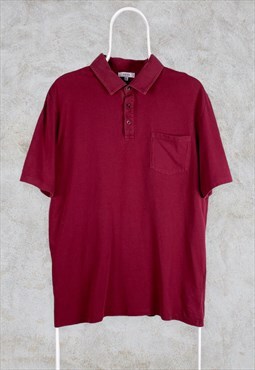 Reiss Burgundy Polo Shirt Short Sleeve XL
