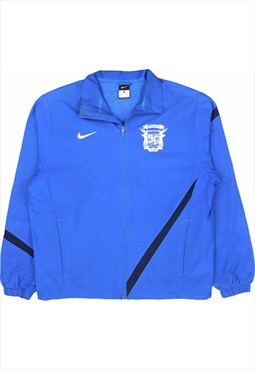 Nike 90's Football Track Jacke Zip Up Windbreaker Large Blue