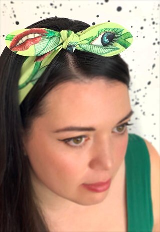 CONFETTI & GEMS COLOURFUL ABSTRACT SELF-TIE LINEN HEADBAND