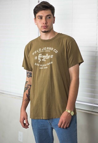 VINTAGE POLO RALPH LAUREN T-SHIRT LOGO 90S M 7.2
