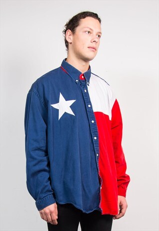 VINTAGE 90'S AMERICAN USA WESTERN TEXAS STAR SHIRT