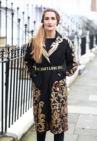 GOLD BAROQUE QUEEN SEQUIN DECORATED COAT