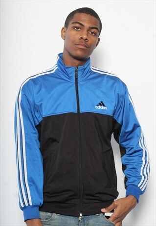 VINTAGE ADIDAS LOGO TRACK JACKET BLUE