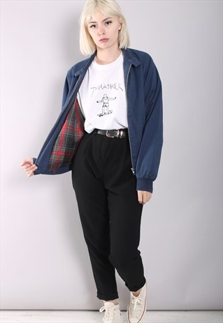 VINTAGE CHECK LINED HARRINGTON JACKET