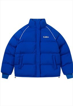Y2K Puffer Jacket Winter Wear Top Blue