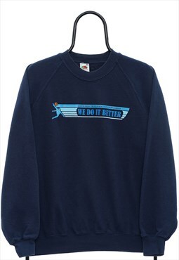 Vintage 90s Soccer Tournament Graphic Navy Sweatshirt Womens